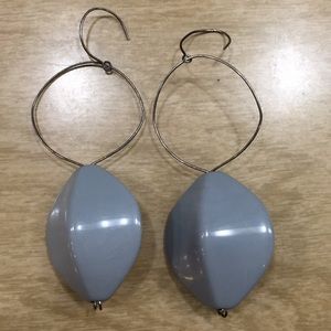 Light grey bead earrings